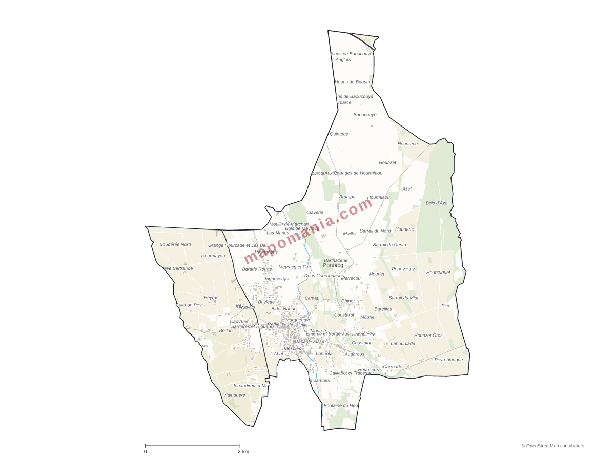 Carte de Pontacq à personnaliser