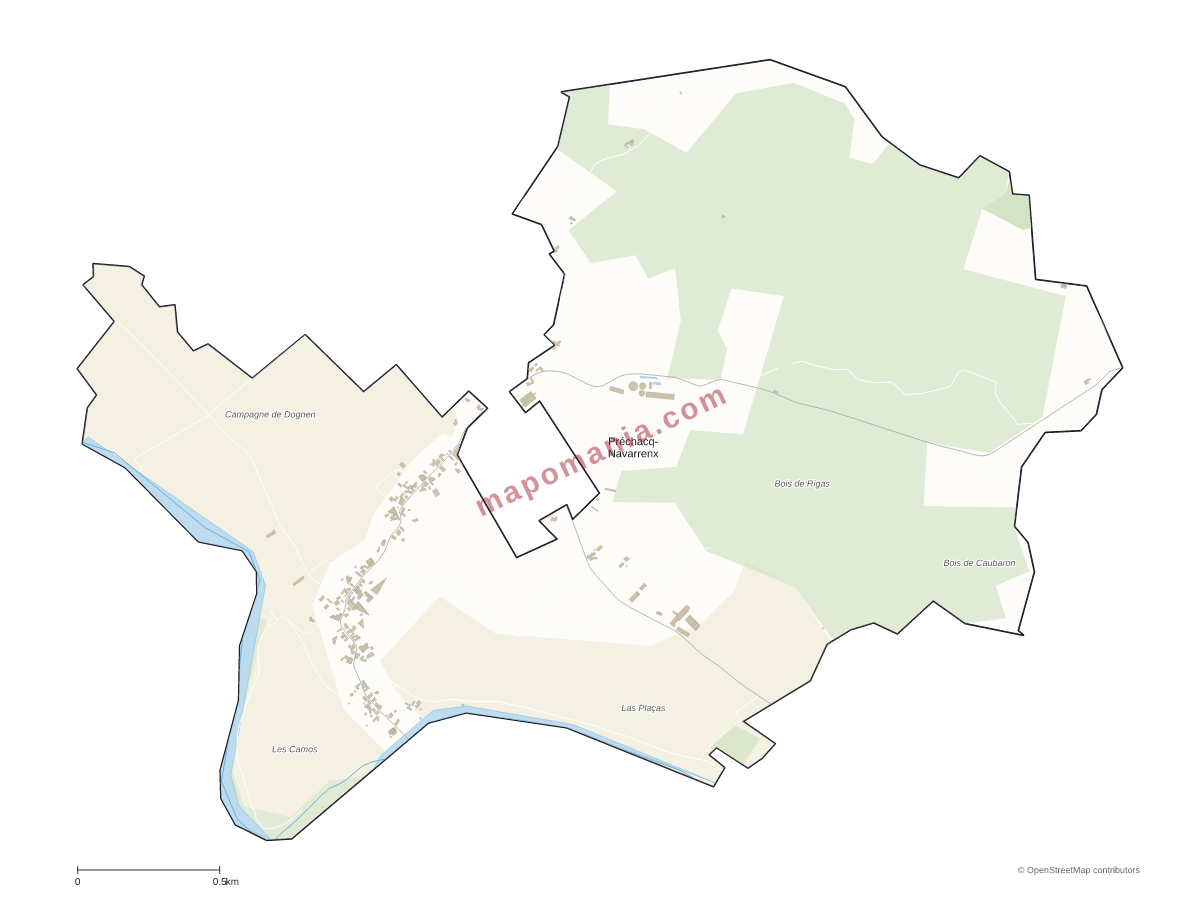 Carte de Préchacq-Navarrenx à personnaliser