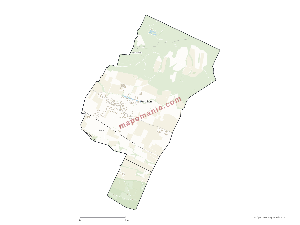 Carte de Précilhon à personnaliser
