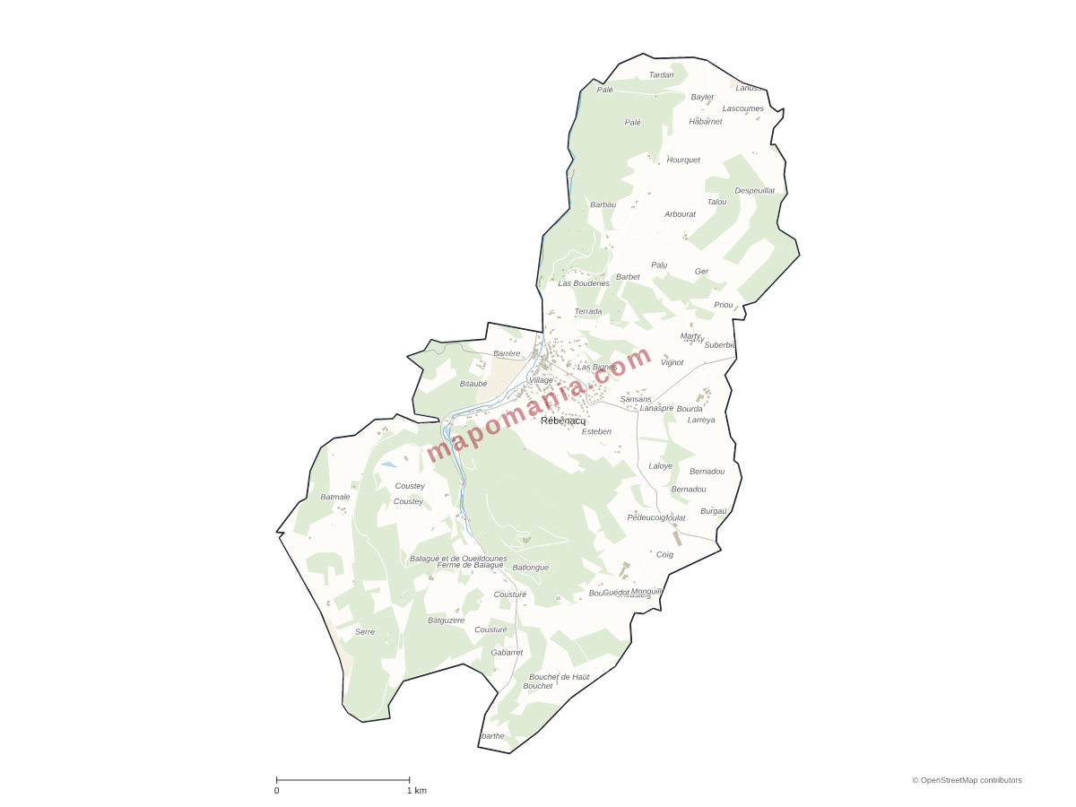 Carte de Rébénacq à personnaliser