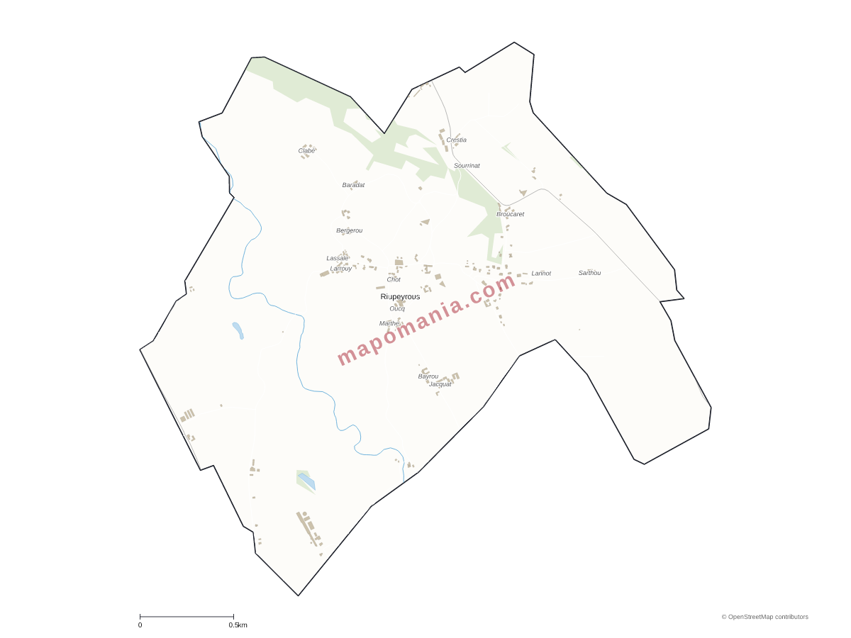 Carte de Riupeyrous à personnaliser