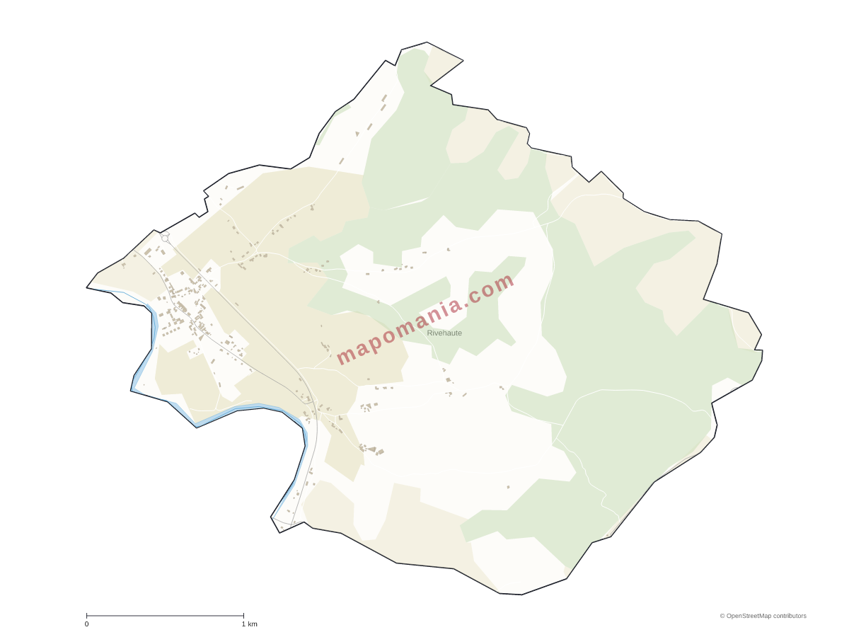 Carte de Rivehaute à personnaliser
