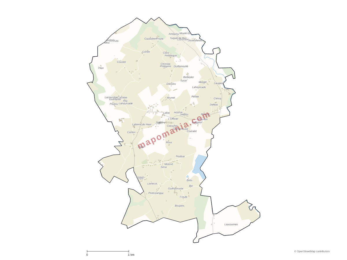 Carte de Saint-Armou à personnaliser