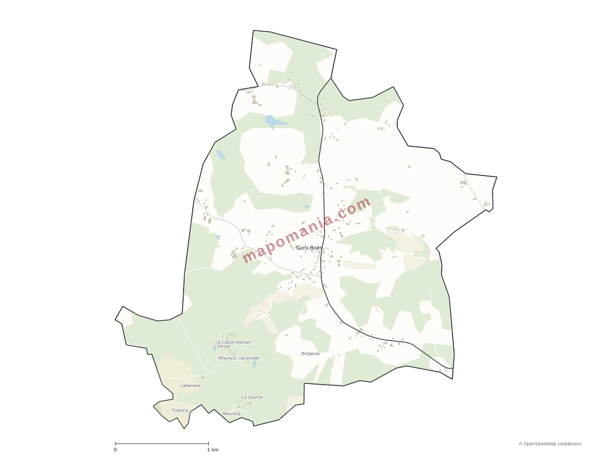 Carte de Saint-Boès à personnaliser
