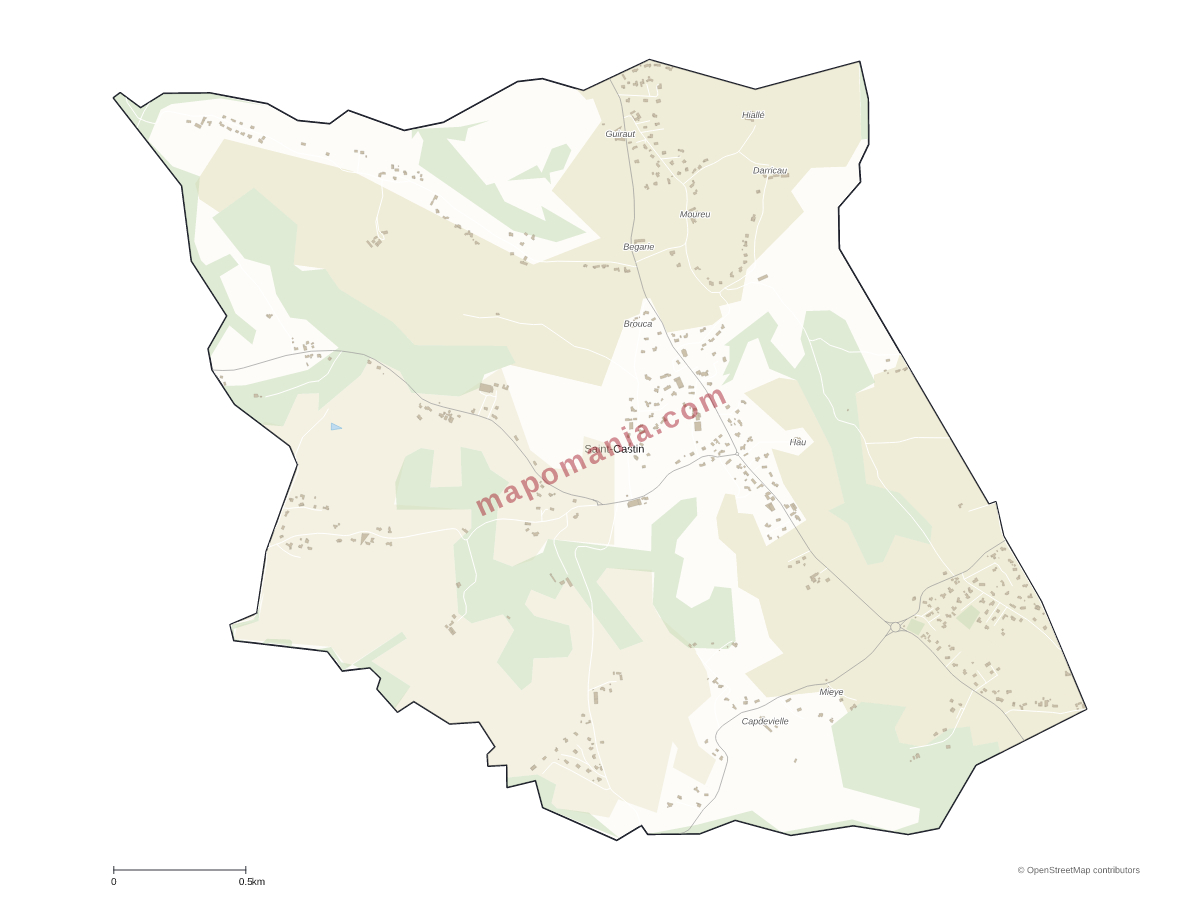 Carte de Saint-Castin à personnaliser