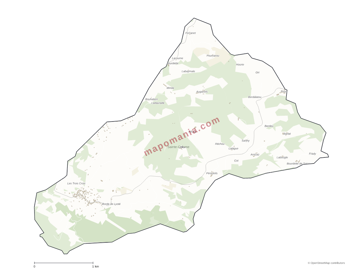 Carte de Sainte-Colome à personnaliser