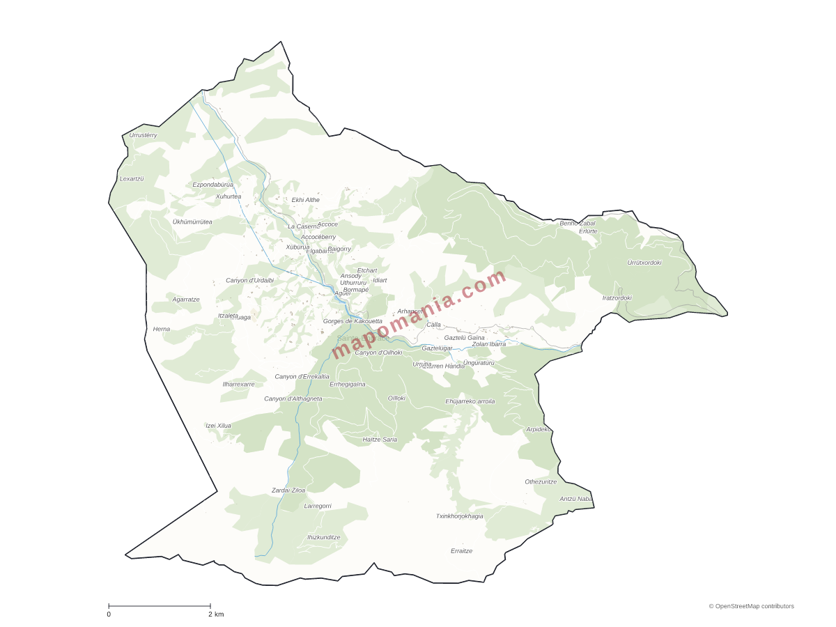 Carte de Sainte-Engrâce à personnaliser