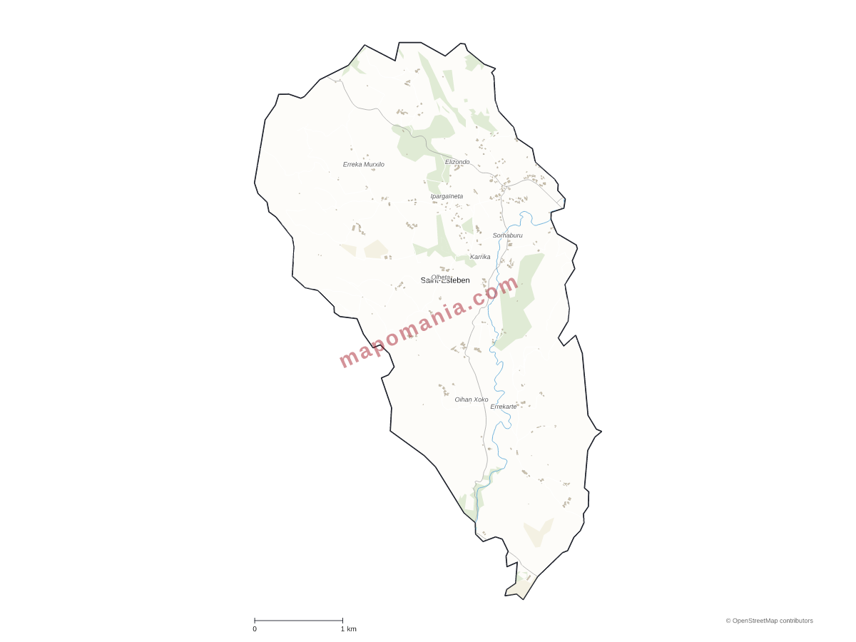 Carte de Saint-Esteben à personnaliser