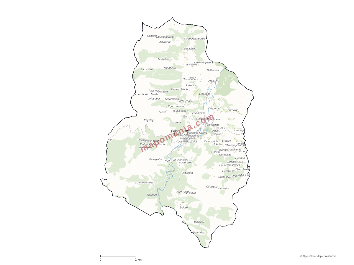 Carte de Saint-Étienne-de-Baïgorry à personnaliser