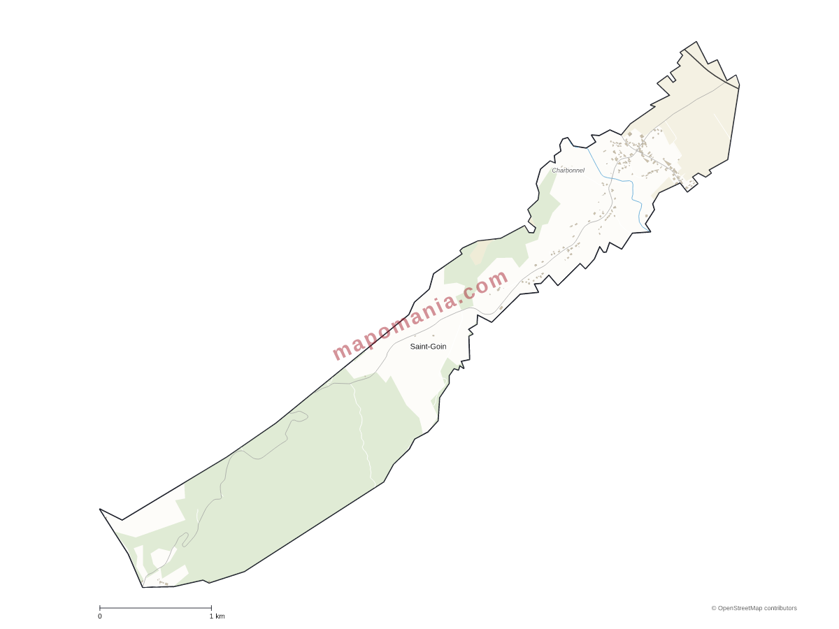 Carte de Saint-Goin à personnaliser