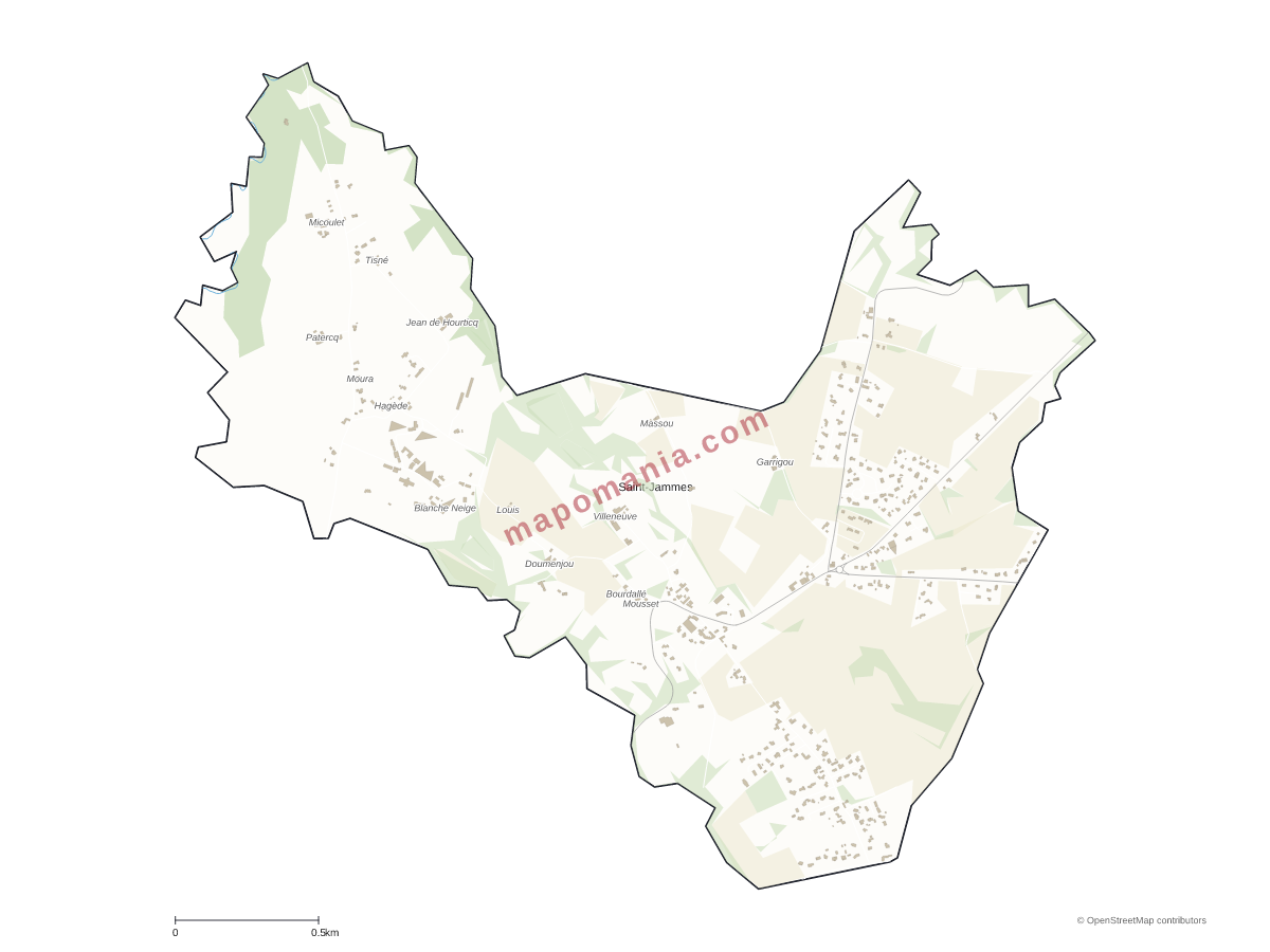Carte de Saint-Jammes à personnaliser