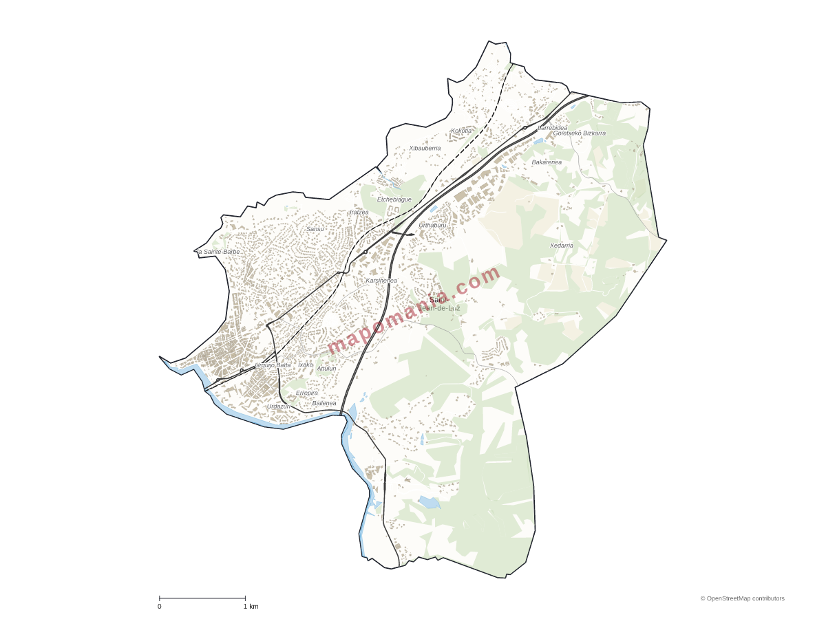 Carte de Saint-Jean-de-Luz à personnaliser