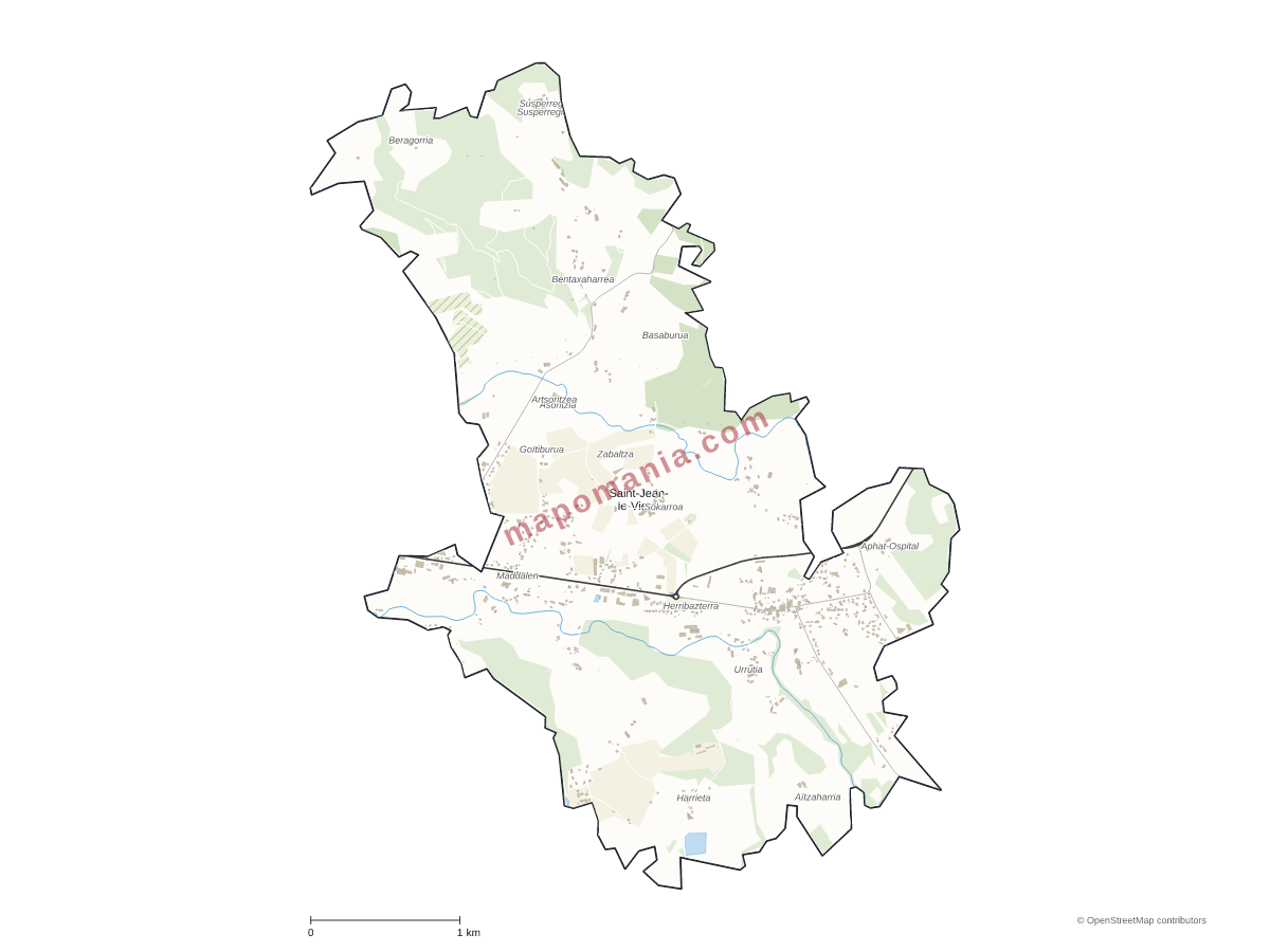 Carte de Saint-Jean-le-Vieux à personnaliser