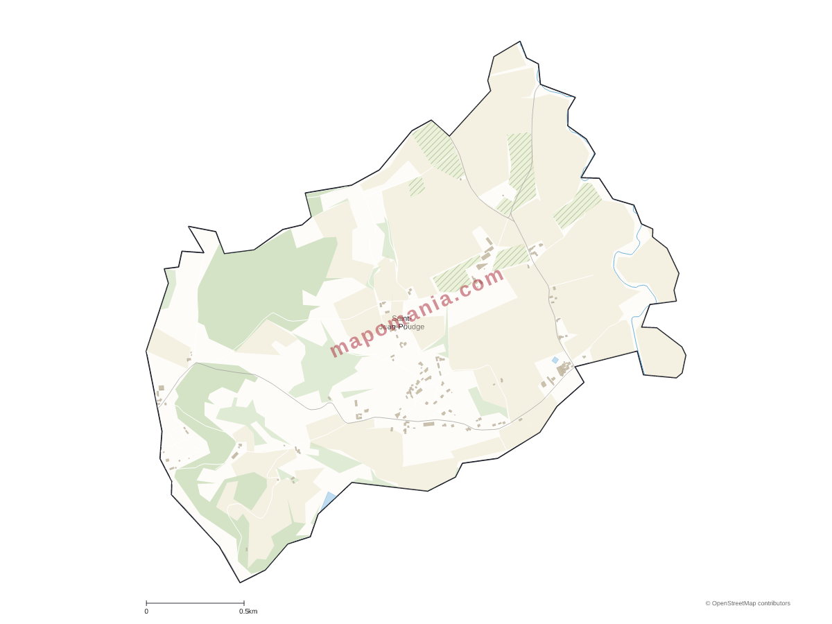 Carte de Saint-Jean-Poudge à personnaliser