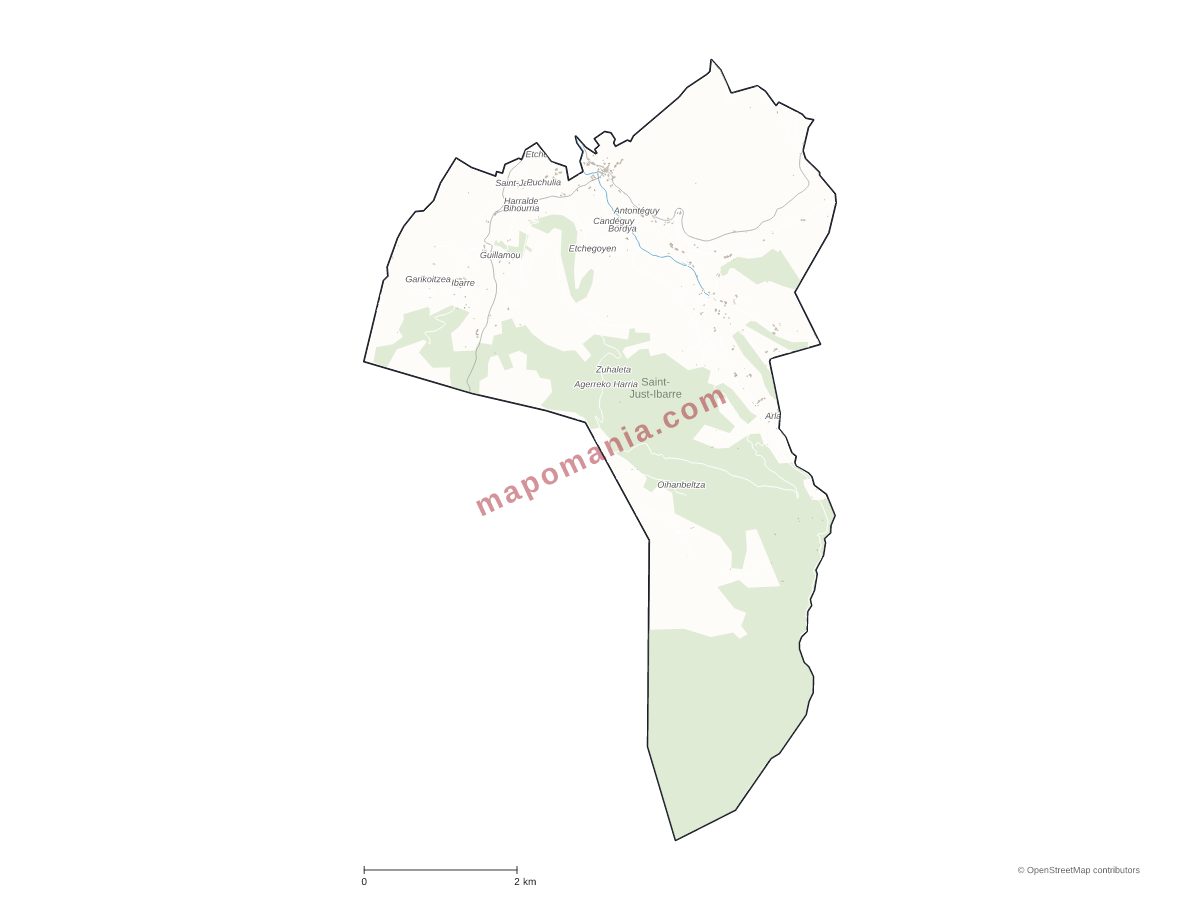 Carte de Saint-Just-Ibarre à personnaliser