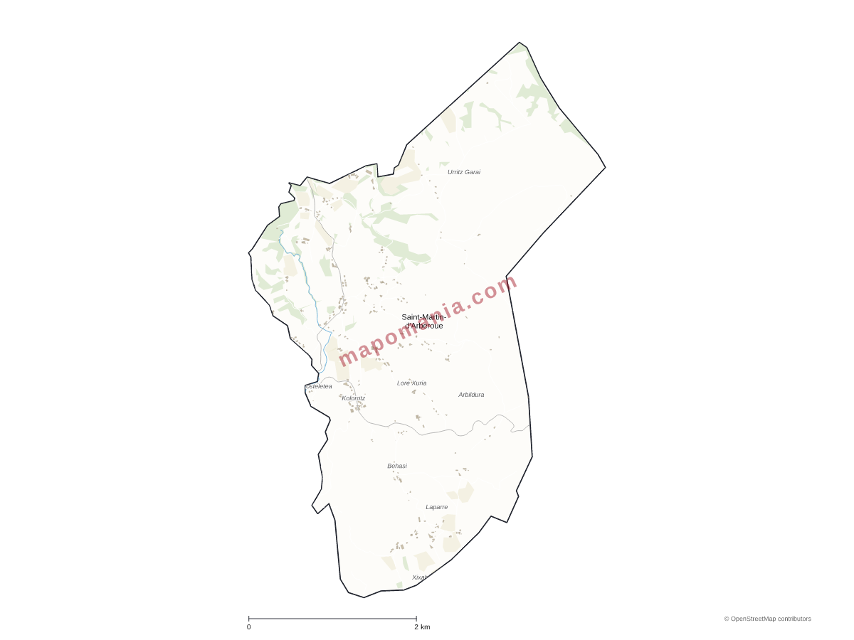 Carte de Saint-Martin-d'Arberoue à personnaliser