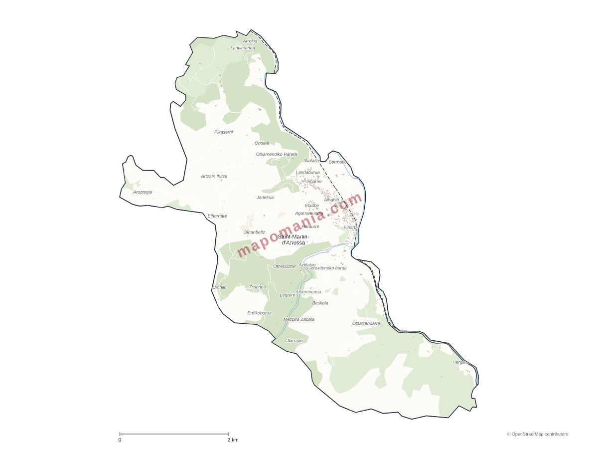 Carte de Saint-Martin-d'Arrossa à personnaliser