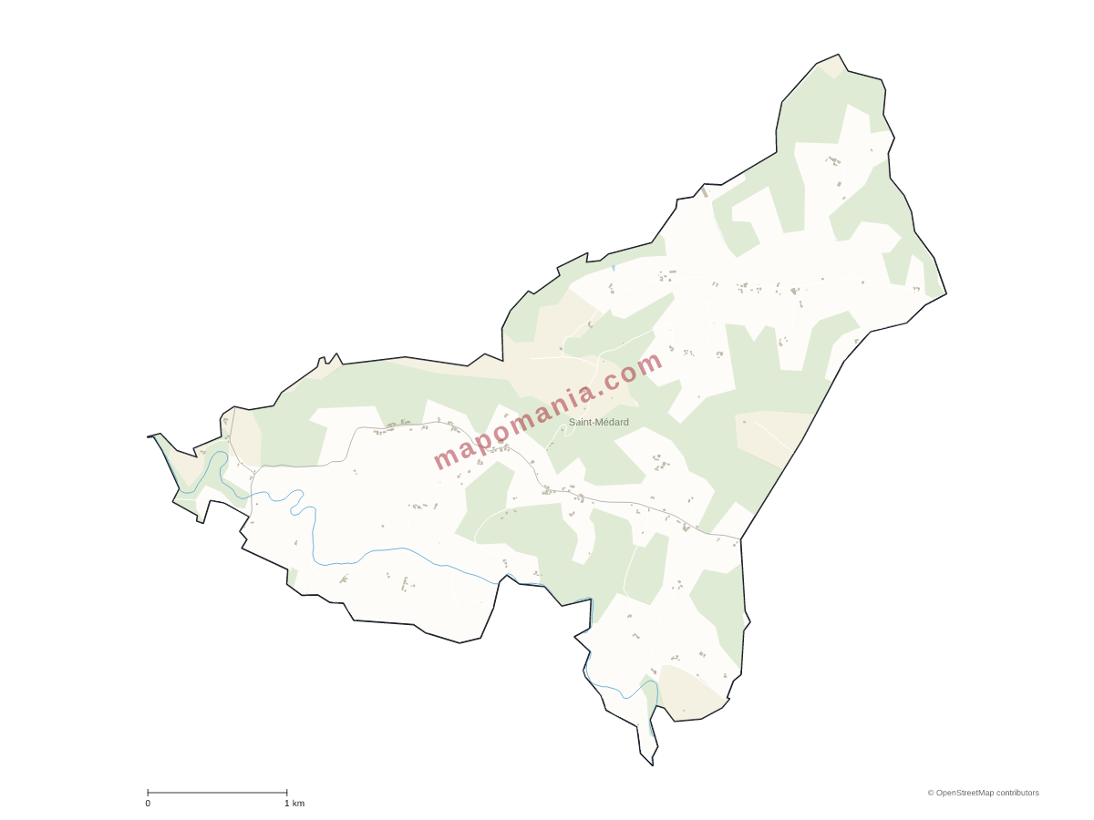 Carte de Saint-Médard à personnaliser