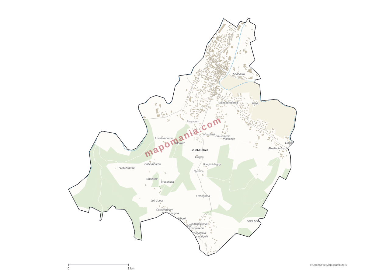 Carte de Saint-Palais à personnaliser