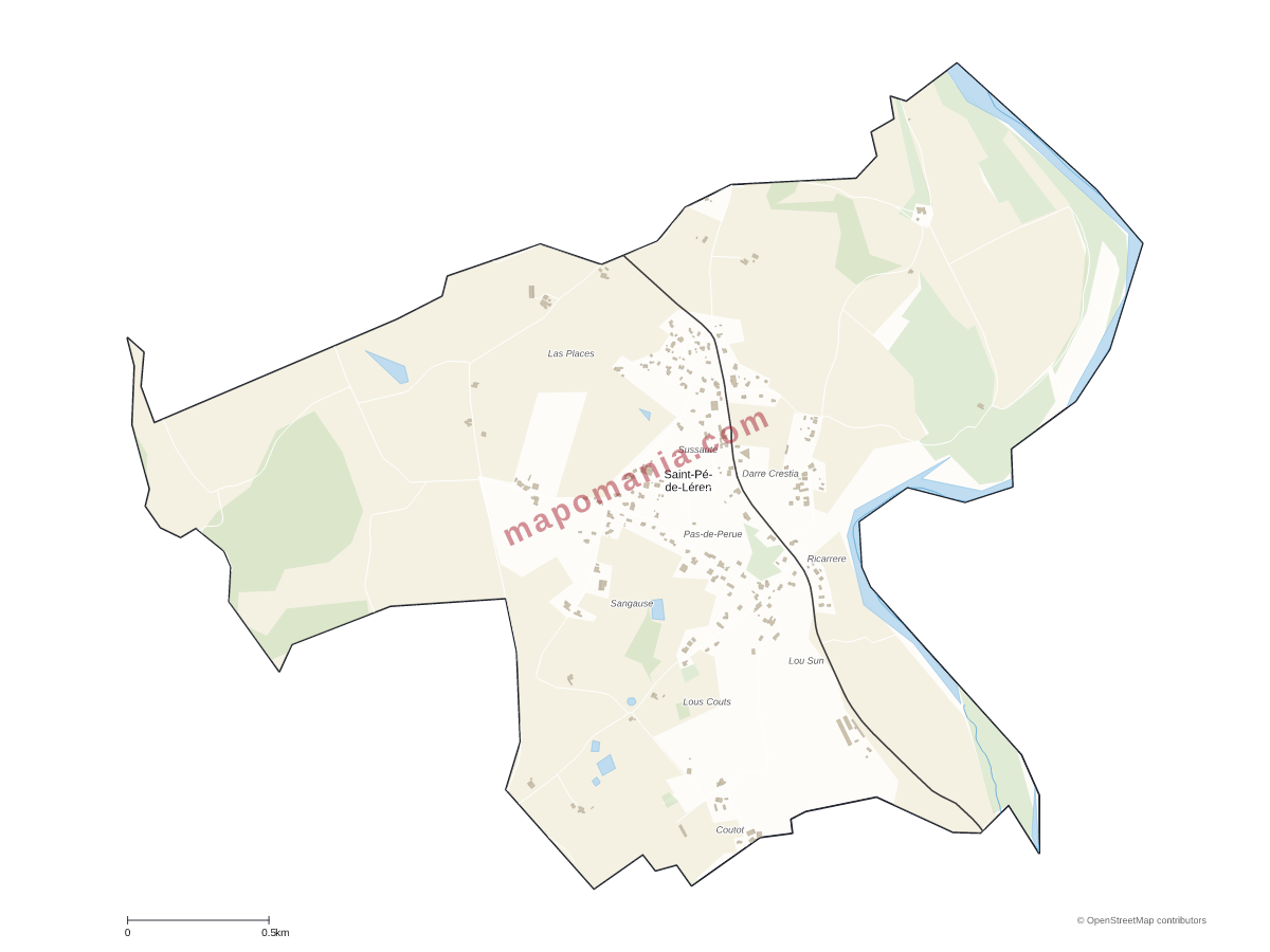 Carte de Saint-Pé-de-Léren à personnaliser