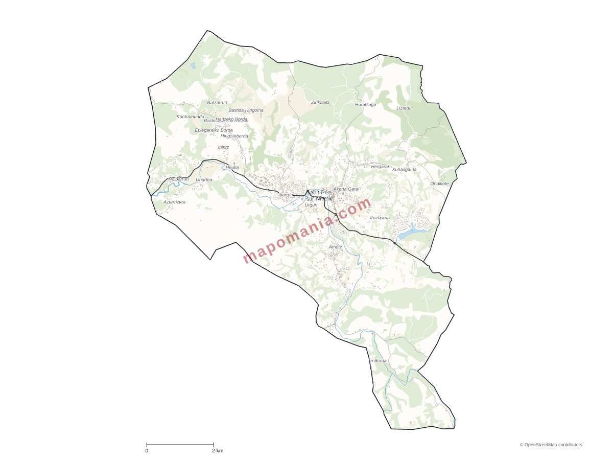Carte de Saint-Pée-sur-Nivelle à personnaliser