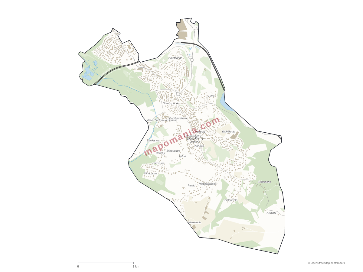 Carte de Saint-Pierre-d'Irube à personnaliser