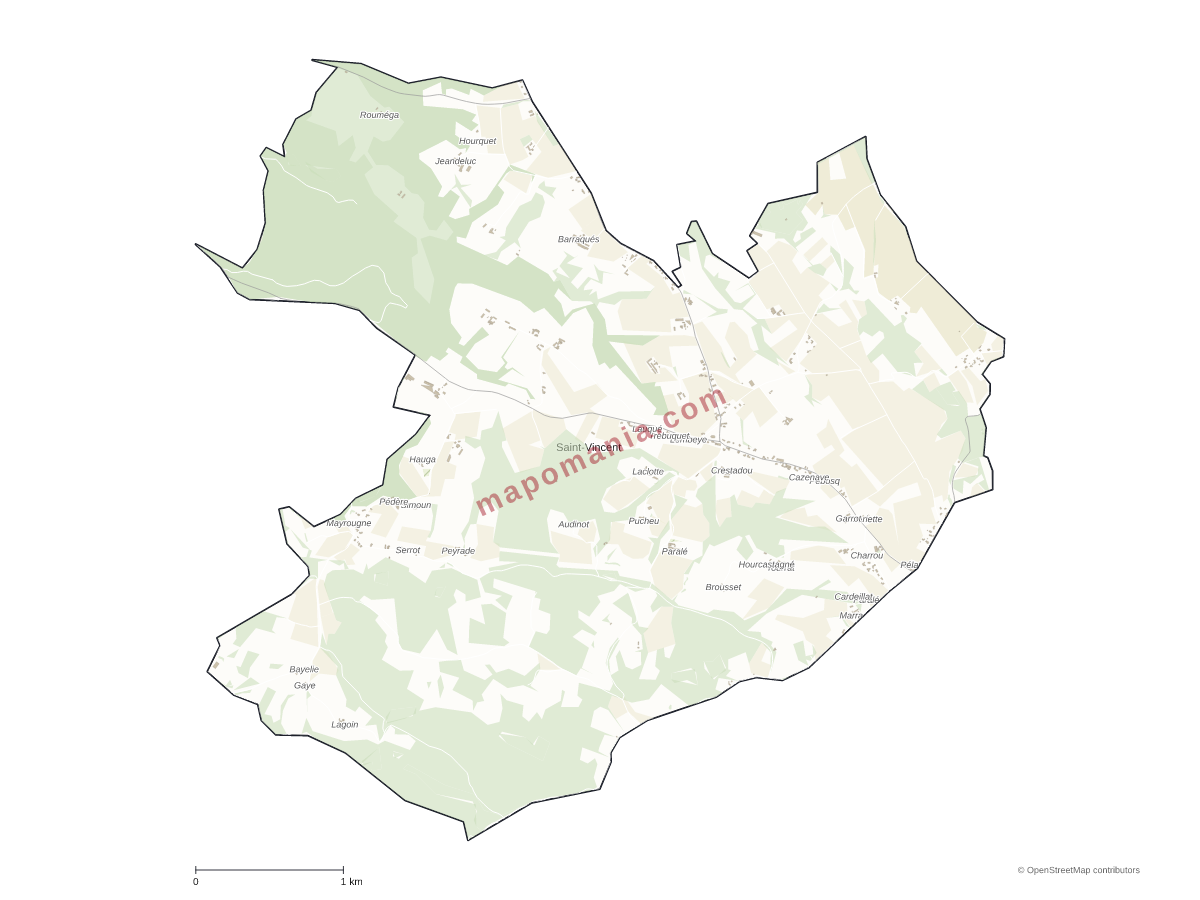 Carte de Saint-Vincent à personnaliser