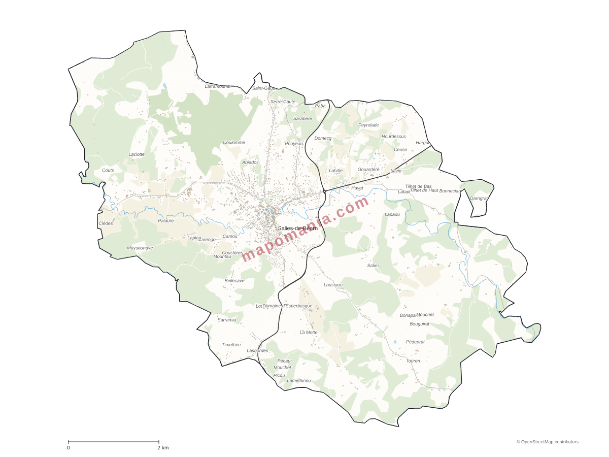 Carte de Salies-de-Béarn à personnaliser
