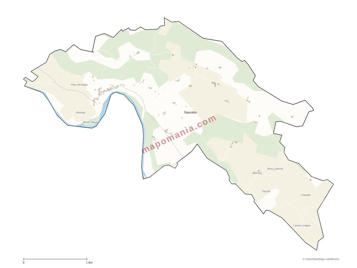Carte de Saucède à personnaliser