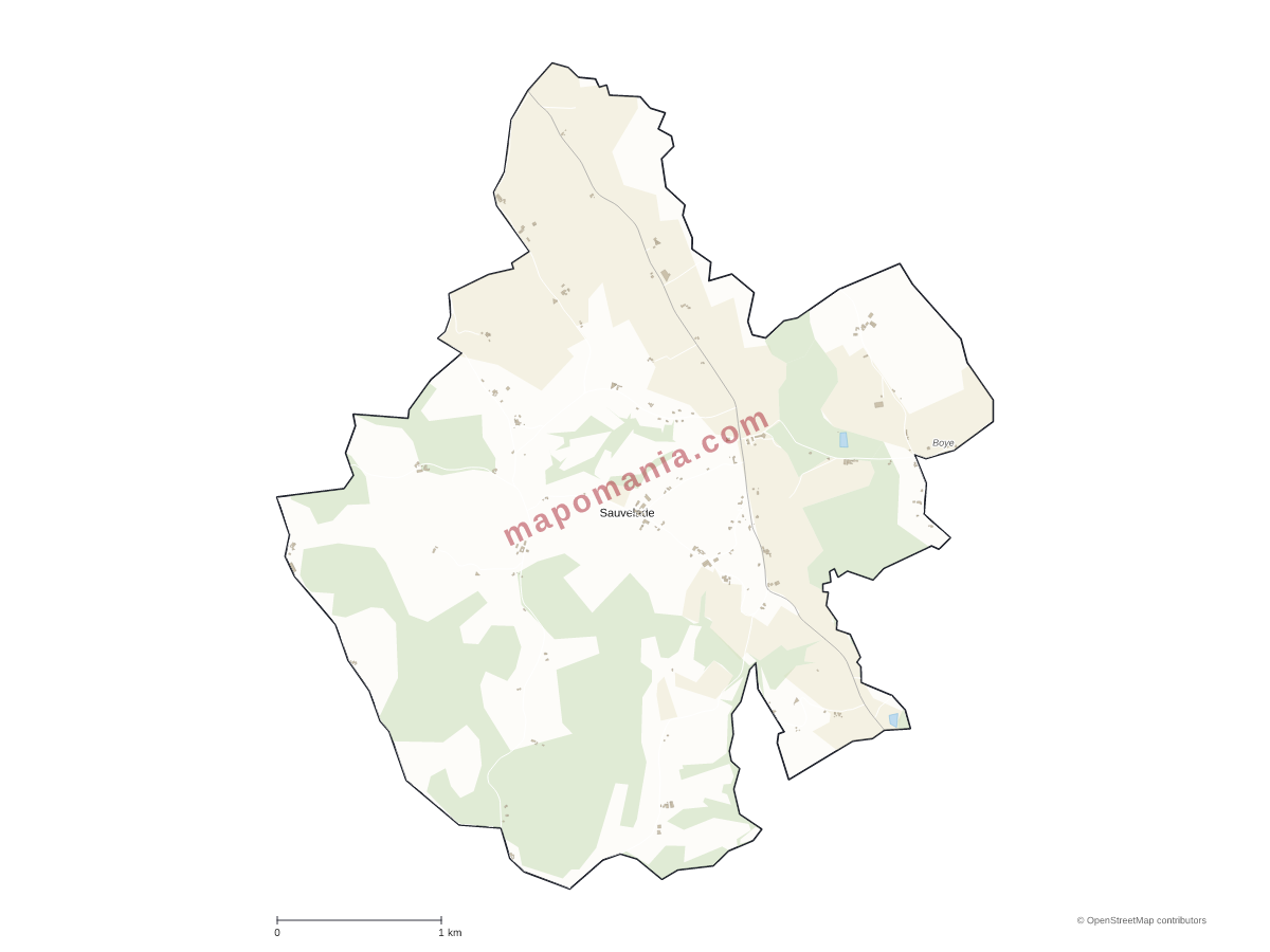 Carte de Sauvelade à personnaliser