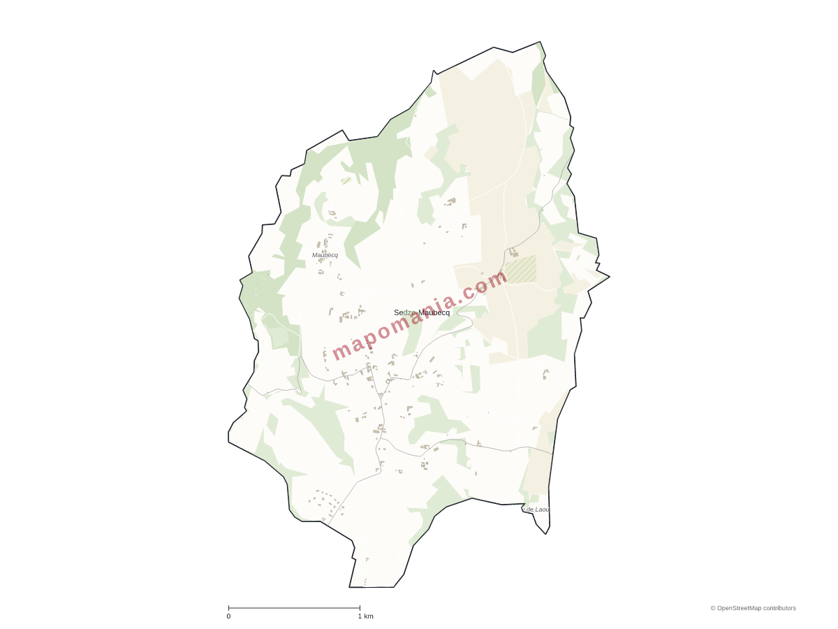 Carte de Sedze-Maubecq à personnaliser