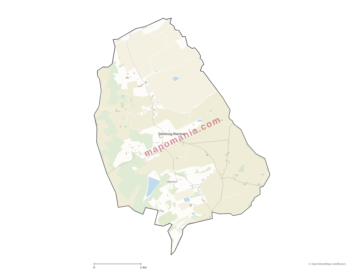 Carte de Séméacq-Blachon à personnaliser