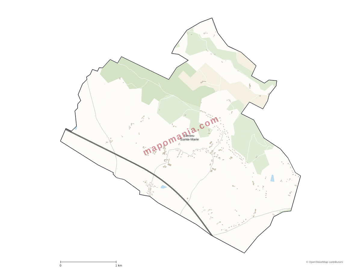Carte de Serres-Sainte-Marie à personnaliser