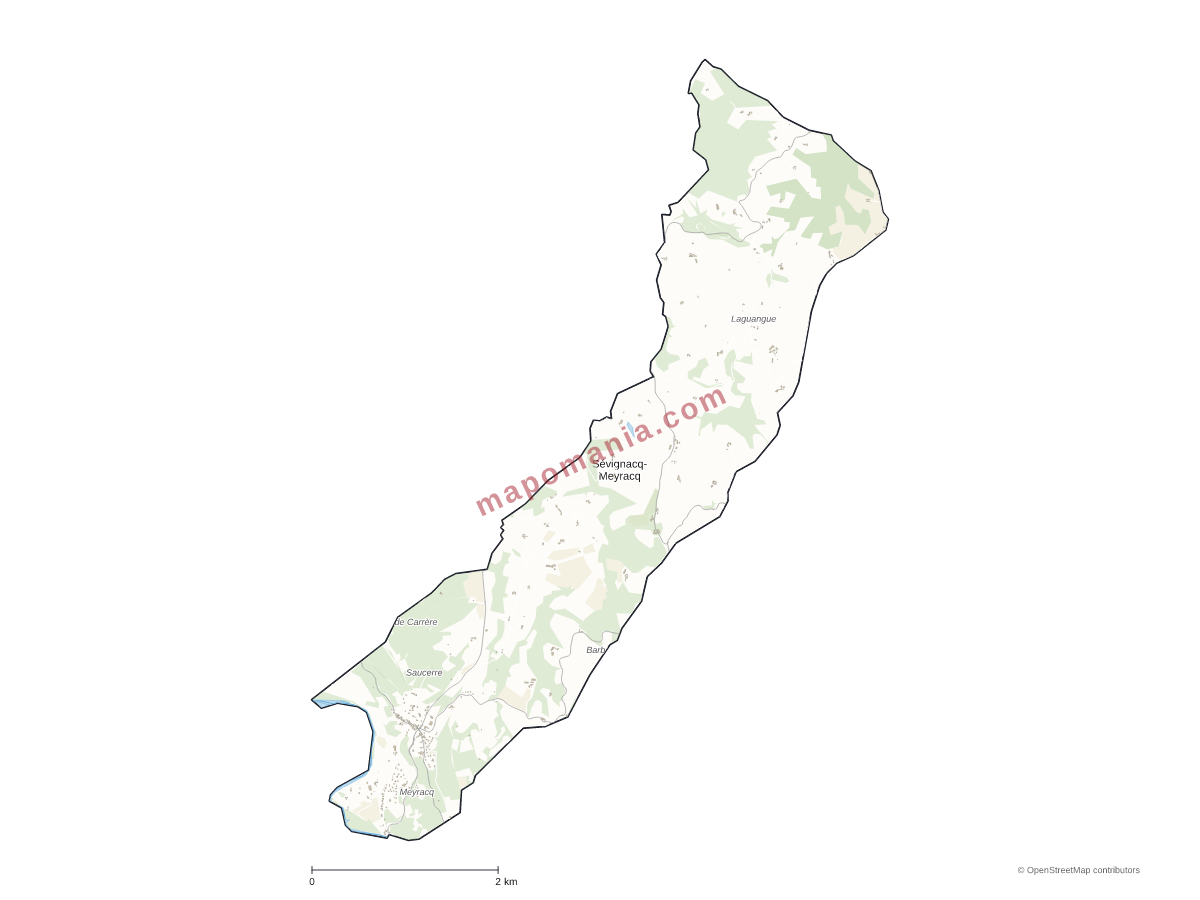 Carte de Sévignacq-Meyracq à personnaliser