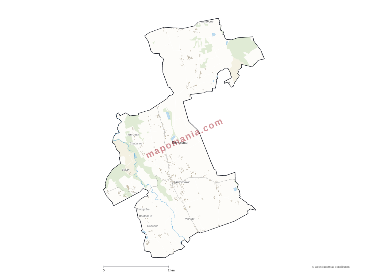 Carte de Sévignacq à personnaliser