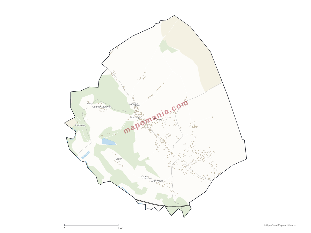Carte de Thèze à personnaliser