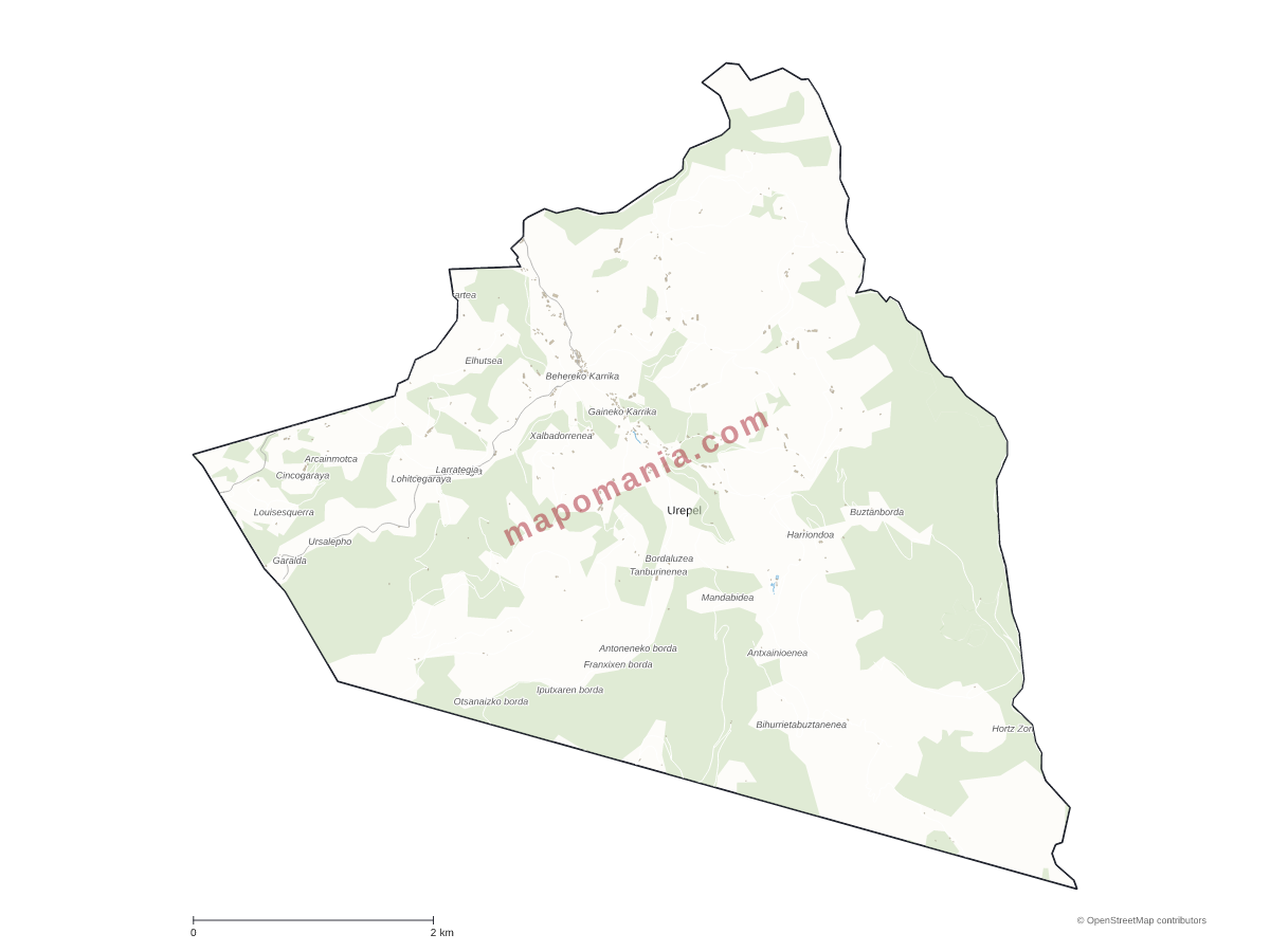 Carte de Urepel à personnaliser