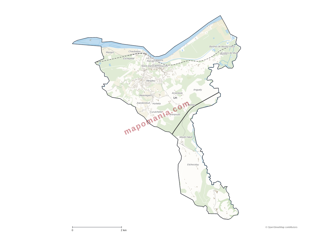 Carte de Urt à personnaliser