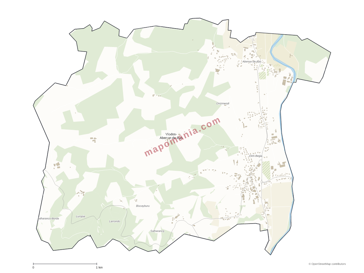 Carte de Viodos-Abense-de-Bas à personnaliser