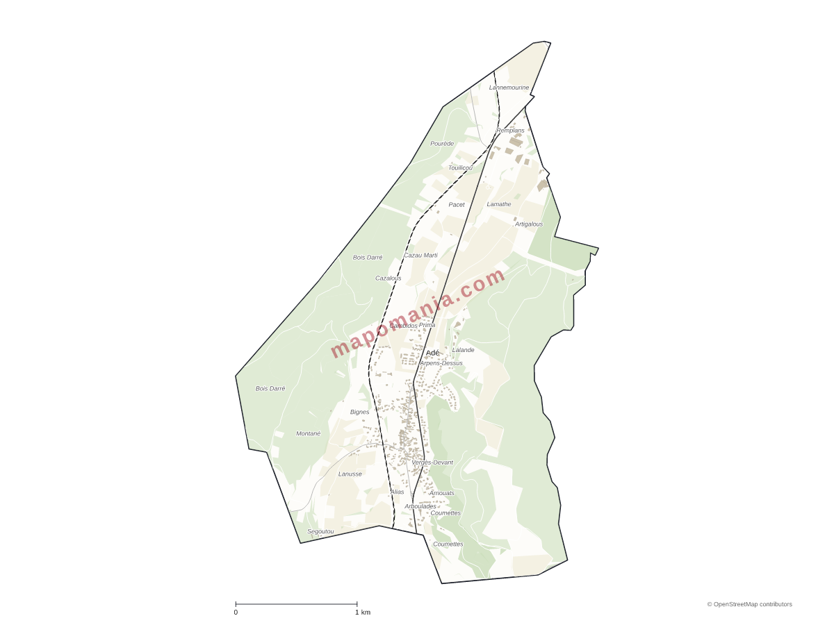 Carte de Adé à personnaliser
