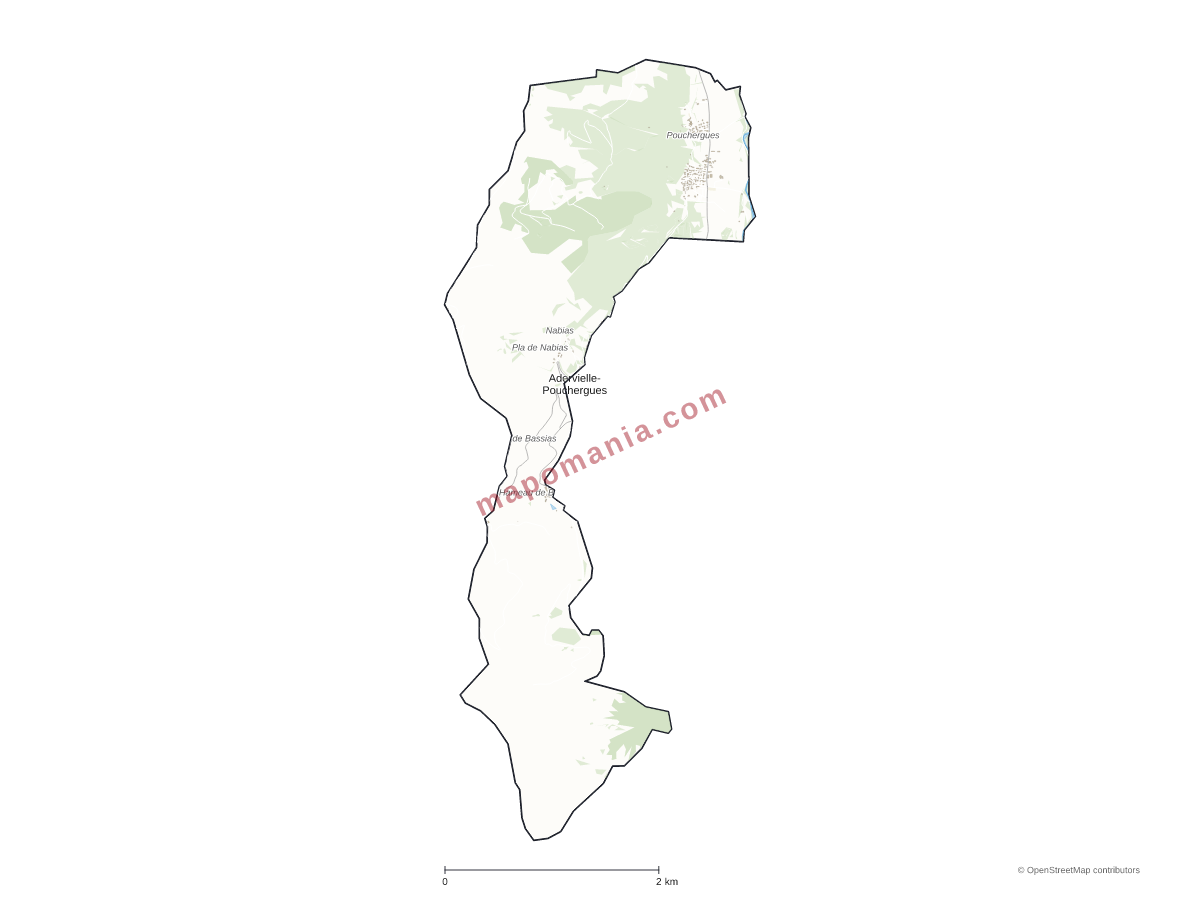 Carte de Adervielle-Pouchergues à personnaliser