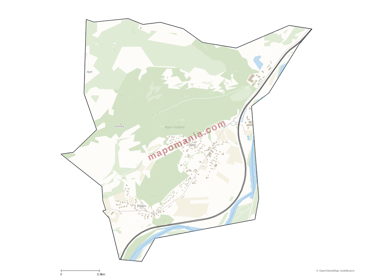 Carte de Agos-Vidalos à personnaliser