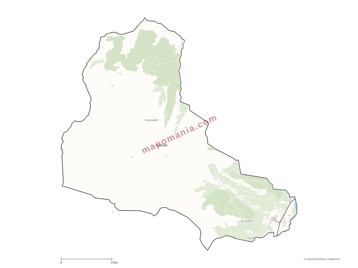 Carte de Ancizan à personnaliser
