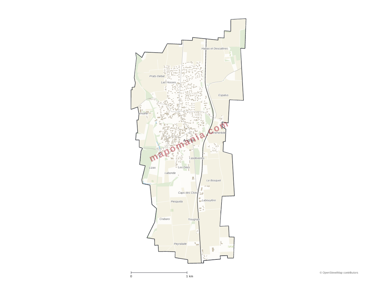 Carte de Andrest à personnaliser