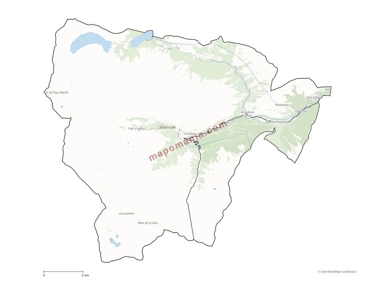 Carte de Aragnouet à personnaliser