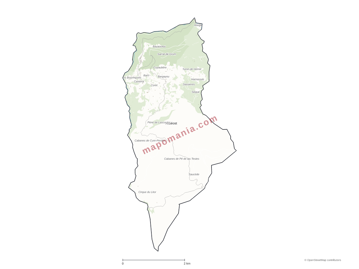 Carte de Arbéost à personnaliser