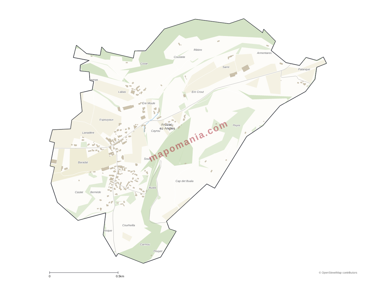 Carte de Arcizac-ez-Angles à personnaliser