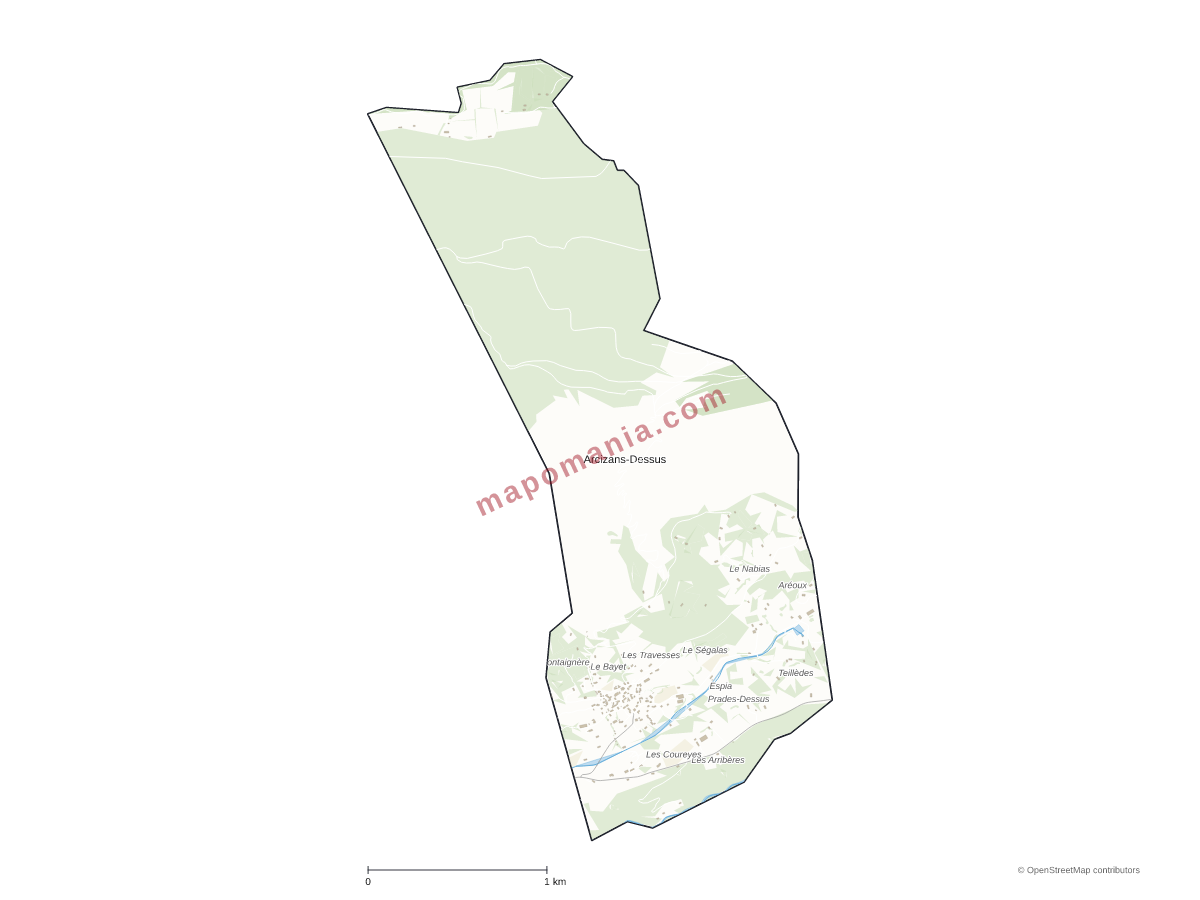 Carte de Arcizans-Dessus à personnaliser