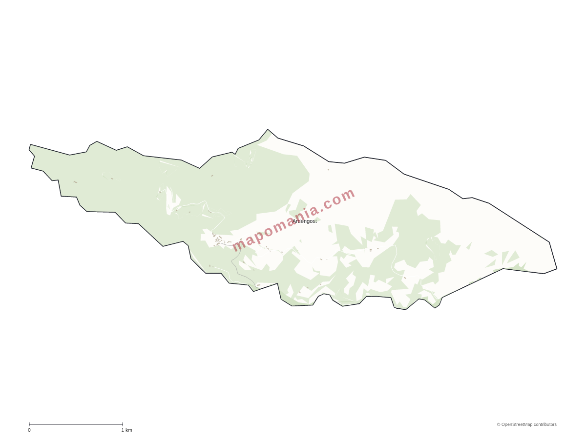 Carte de Ardengost à personnaliser