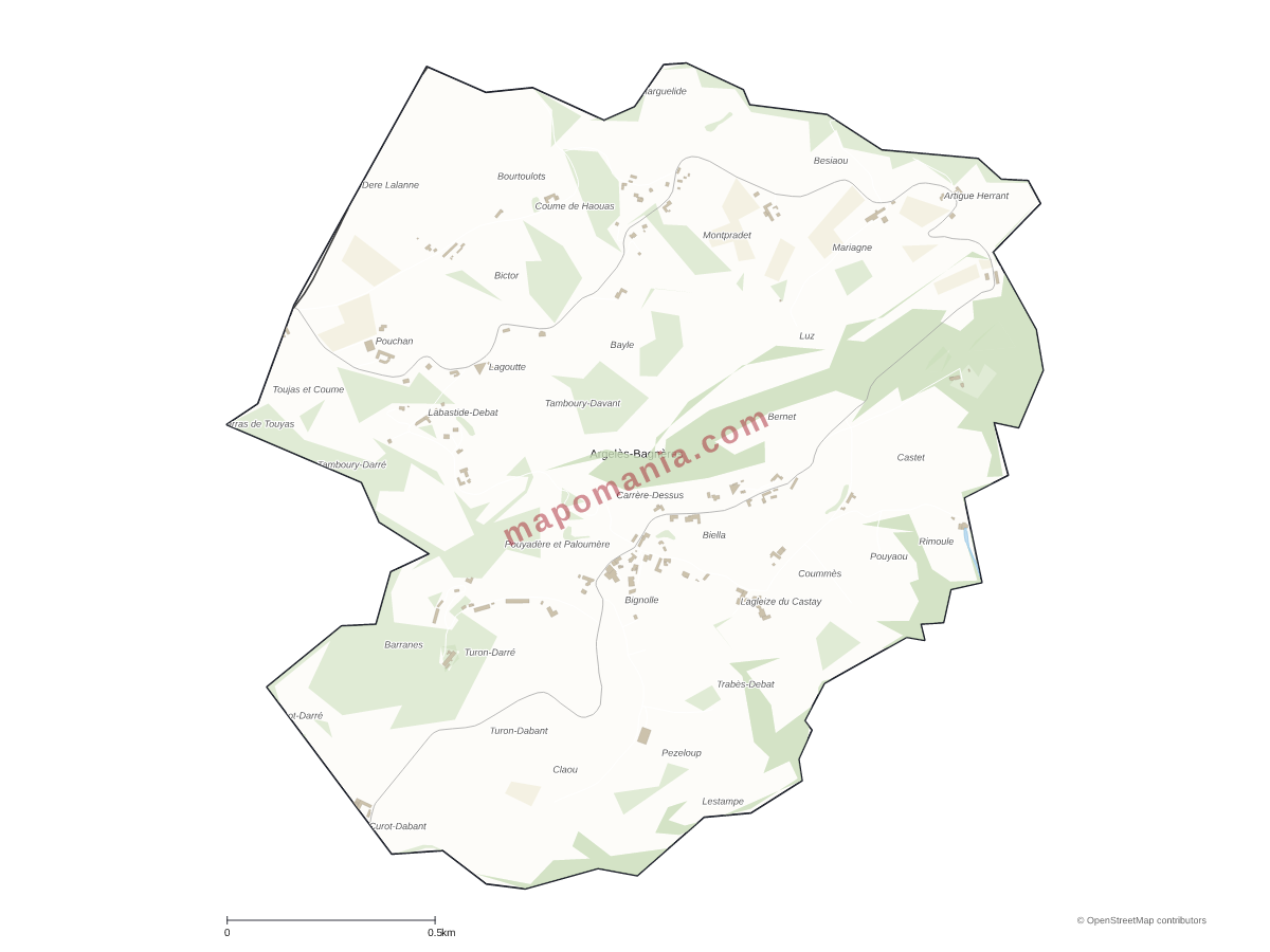 Carte de Argelès-Bagnères à personnaliser